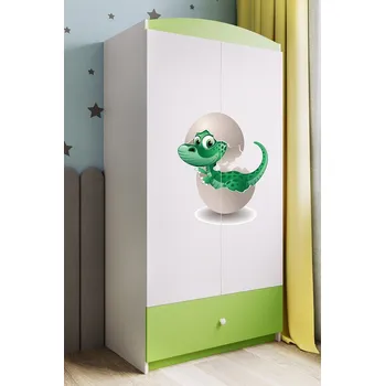 Komoda Dětská skříň Babydreams 90 cm dinosaurus zelená