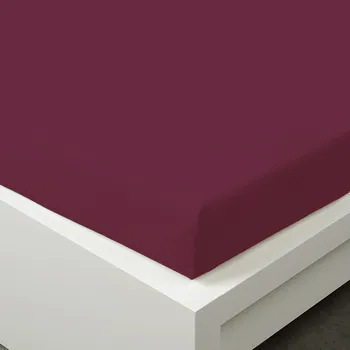 Prostěradlo Jersey prostěradlo s elastanem vínové: 90x200cm