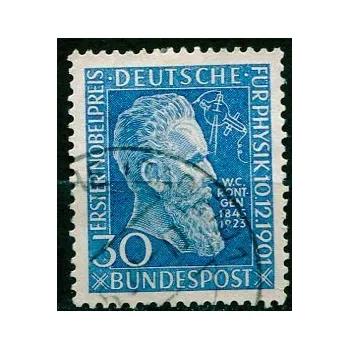 Poštovní známka (1951) MiNr. 147 - O - Německo - Wilhelm Röntgen
