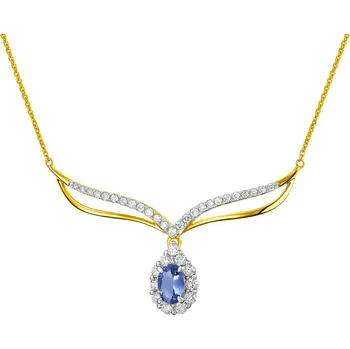 Náhrdelník Zlatý náhrdelník s diamanty a tanzanitem - ryzost 585 - 109.366