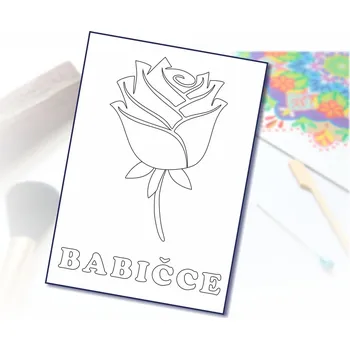 Radost v písku Šablona na pískování růže - babičce Varianta: A6 (105 x 148 mm)