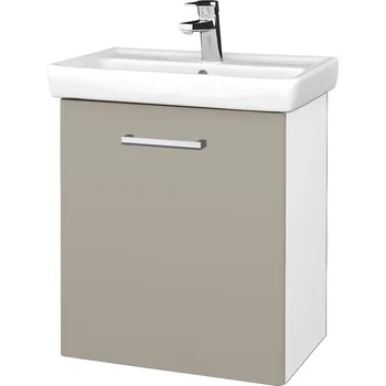 Koupelnový nábytek Dřevojas Koupelnová skříňka DOOR SZD 55 - N01 Bílá lesk / Úchytka T03 / L04 Béžová vysoký lesk / Levé