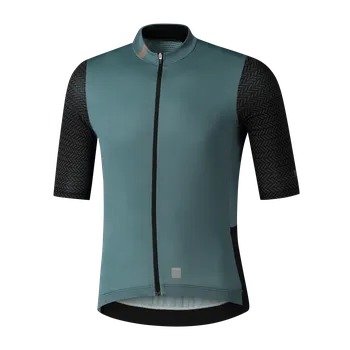 cyklistický dres SHIMANO EVOLVE dres s krátkým rukávem, pánský, šedá, L