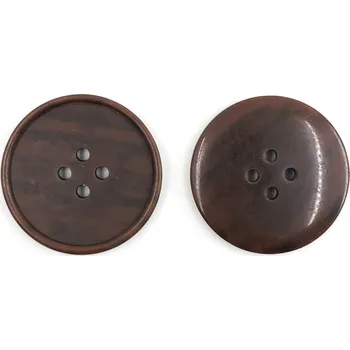 Knoflík GOM75, Knoflík, 35mm, tmavě čokoládová, žíhaný, 1ks