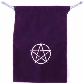 Pytlíček na karty - fialový (malý pentagram)