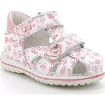 Dívčí sandály celokožené sandálky s kytičkami Primigi 3861000 velikost 24