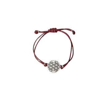 Náramek Kabbalah náramek - Květ života (vínový)