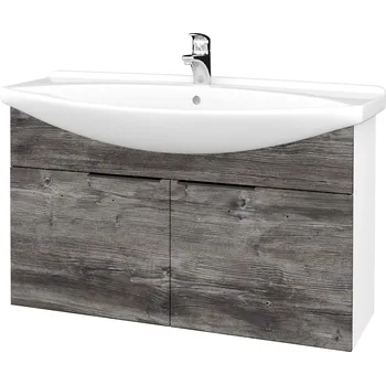 Koupelnový nábytek Dřevojas Koupelnová skříňka TAKE IT SZD2 105 - N01 Bílá lesk / Úchytka T07 / D10 Borovice Jackson