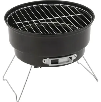 Zahradní gril Přenosný mini gril s chladící taškou kulatý na cestování / kempování, 26x22x26 cm