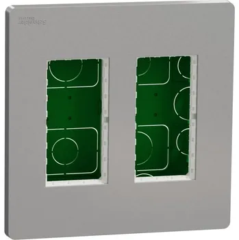 vypínač jednotka centrální 2x4 modulů zapuštěná, Aluminium Unica System+ NU172430