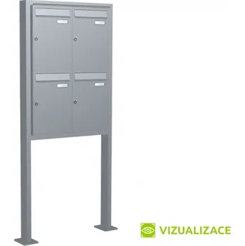Poštovní schránka Poštovní schránka C-01 - volně stojící ve stojanu z JPU profilu - lakovaná - RAL 8017 MAT. - HNĚDÁ ČOKOLÁDOVÁ