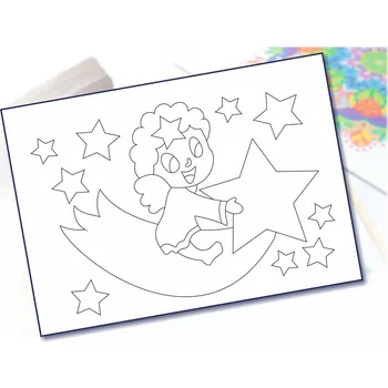 Radost v písku Šablona na pískování andělíček na kometě Varianta: A5 (148 x 210 mm)