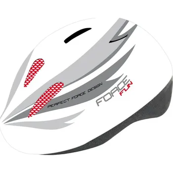 Cyklistická přilba přilba FORCE FUN STRIPES dětská, bílo-šedo-červ S