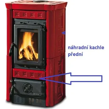 Krbová kamna La Nordica - náhradní kachle přední - GAIA bordo