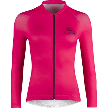 Cyklistické oblečení dres FORCE CHARM LADY dlouhý rukáv, růžový M