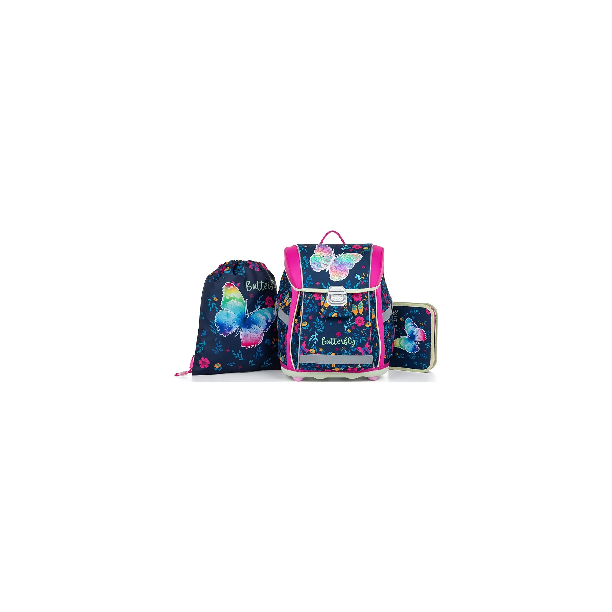 Fotografie 1 - Set školních potřeb Oxybag Premium Light 3dílný set Motýl 0-85223