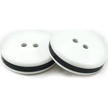 Knoflík GOM141, Knoflík, 16mm, bílý s pruhem, 1ks