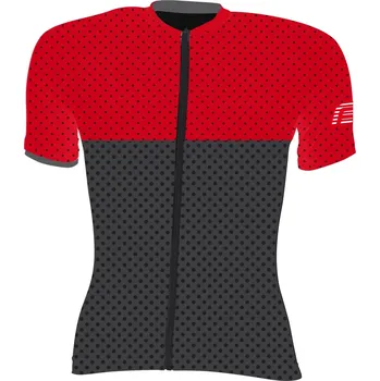 Cyklistické oblečení dres FORCE POINTS, krátký rukáv, červeno-šedý L