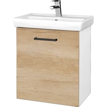 Koupelnový nábytek Dřevojas Koupelnová skříňka DOOR SZD 55 - N01 Bílá lesk / Úchytka T06 / D15 Nebraska / Levé