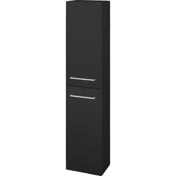 Koupelnový nábytek Dřevojas Vysoká skříň DOS SV1D2 35 - L03 Antracit vysoký lesk / Úchytka T04 / L03 Antracit vysoký lesk / Levé