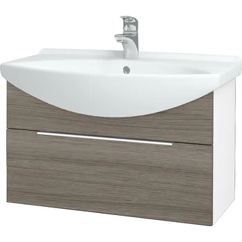 Koupelnový nábytek Dřevojas Koupelnová skříňka TAKE IT SZZ 75 - N01 Bílá lesk / Úchytka T05 / D03 Cafe