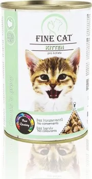 Krmivo pro kočku FINE CAT Kitten konzerva pro koťata kuřecí v omáčce 415 g 