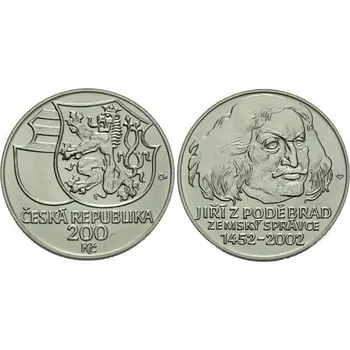 2002 - Pamětní stříbrná mince Jiří z Poděbrad, b.k.