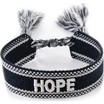 Náramek ČERNÝ PLETENÝ NÁRAMEK HICHIC Hope