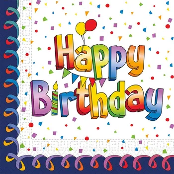 Papírový ubrousek PROCOS Papírové ubrousky Happy Birthday 33x33cm 20ks