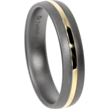 Prsten Snubní prsten tantal se zlatem
