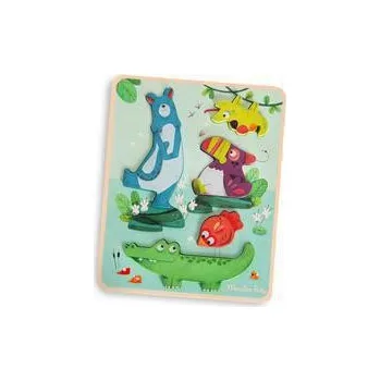 puzzle pro nejmenší MOULIN ROTY Moulin Roty Senzorické vkládací puzzle - jungle