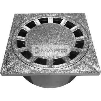 Vpusť podlahová 100 x 100 mm s plastovou mřížkou, odpad 40 mm, plast/chrom, I003100040