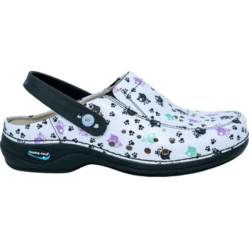 Dámské pantofle Nursing Care BERLIM WG4APF20 pracovní kožená pratelná obuv s certifikací dámská s páskem kočky Velikost: 38