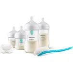 Philips Avent Natural Response AirFree Set Philips Avent Natural Response Baby Bottle 0 m+ kojenecká láhev 2x125 ml + Philips Avent Natural Response Baby Bottle 1 m+ kojenecká láhev 2x260 ml + AirFree silikonový ventil 2 ks + Ultrasoft 0-6 m dudlík 1 ks +