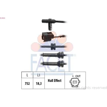 Přislušenství brzdového systému Snímač, počet otáček kol FACET 21.0232