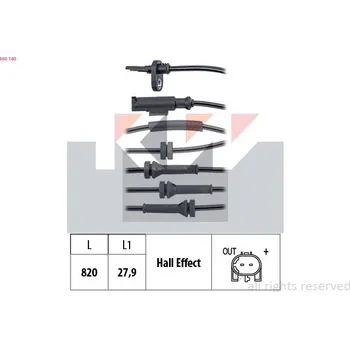 Přislušenství brzdového systému Snímač, počet otáček kol KW 460 140