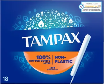 Hygienické tampóny Tampax Super Plus Non-Plastic tampony 18 ks