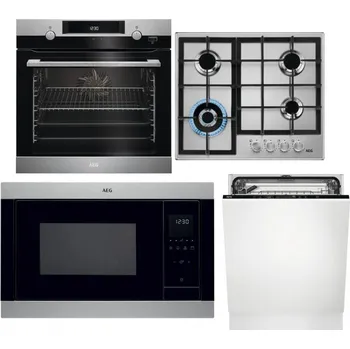 Set domácích spotřebičů AEG Mastery SteamBake BCK455350M + AEG Mastery StepPower HGB64420SM + AEG Mastery MSB2547D-M + AEG FSK73607Z