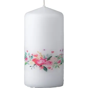 Svíčka Válec kytice, svíčka 60x120 mm