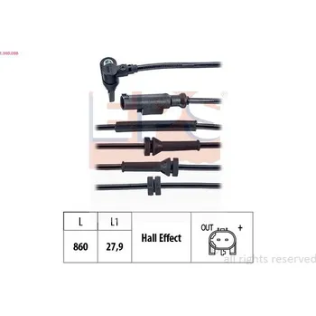 Brzdový systém Snímač, počet otáček kol EPS 1.960.098