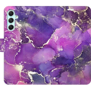 Pouzdro na mobilní telefon Flipové pouzdro iSaprio - Purple Marble - Samsung Galaxy A34 5G