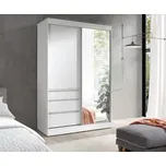 Šatní skříň HAITI 140 se zrcadlem bílá