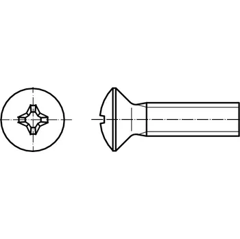 Šroub PROFISTYL DIN 966 šroub se zápustnou čočkovou hlavou a křížovou drážkou PHILLIPS nerez A2 Varianta: DIN 966 šroub čočková hlava křížová drážka nerez A2 M3x6