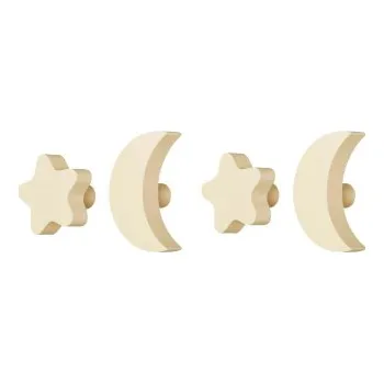 Věšák Háčky Stars and Moons hooks Sand - set 4 ks