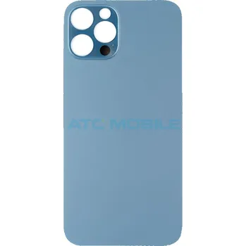 Náhradní kryt pro mobilní telefon iPhone 12 Pro Max zadní kryt (sklo) modrý (Sea Blue) s logem (OEM) - Big Hole a zpět 17 Kč s ATC Clubem