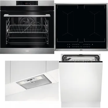 Set domácích spotřebičů AEG BPK742380M + AEG Mastery DoubleBridge IKE64450XB + AEG DGB3523S + AEG FSK73607Z