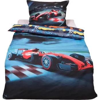 Povlečení Formule 3D bavlněné povlečení 140 x 200, 70 x 90 zipový uzávěr