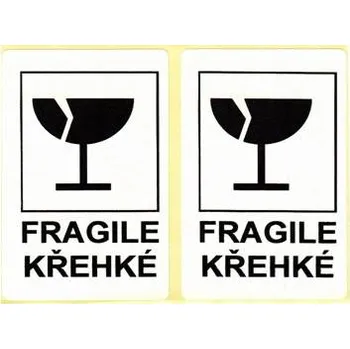 Samolepící etiketa Etikety 80 x 60 mm, s potiskem "KŘEHKÉ"