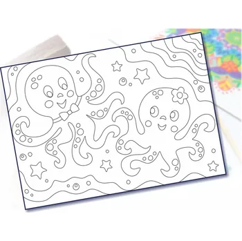 Radost v písku Šablona na pískování zamilované chobotničky Varianta: A5 (148 x 210 mm)