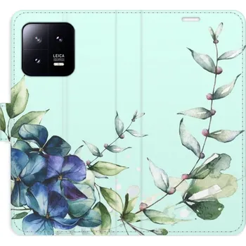 Pouzdro na mobilní telefon Flipové pouzdro iSaprio - Blue Flowers - Xiaomi 13